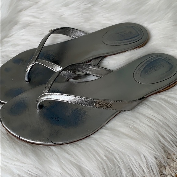 silver gucci sandals